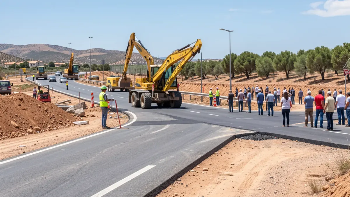 Obras de mejora en la carretera GR-3103 en Jun para aliviar retenciones.