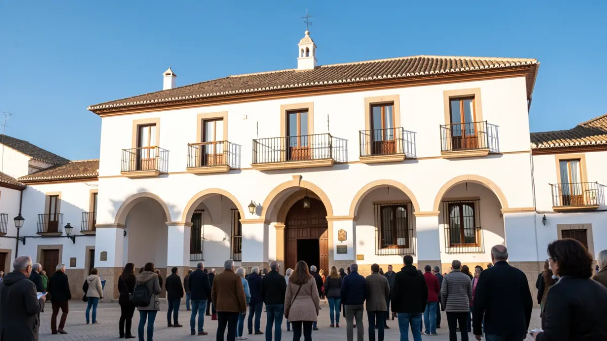 Fachada de un ayuntamiento andaluz tradicional.