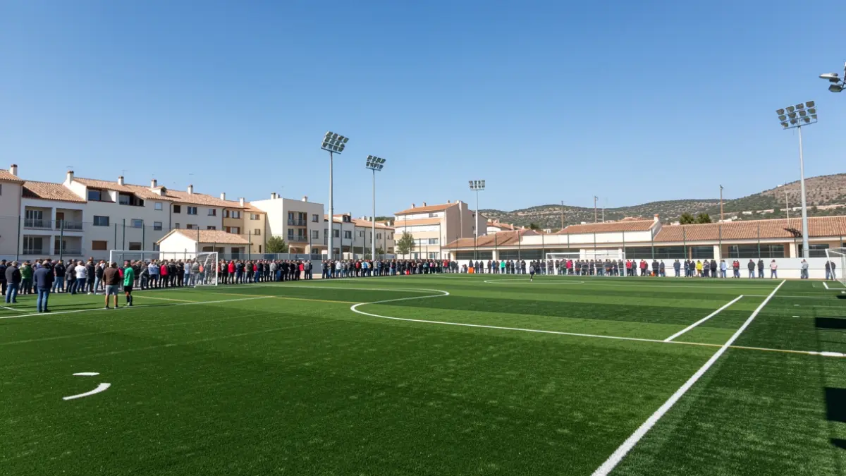 Image of the football 7 fields at the Ciudad Deportiva de Vícar with new artificial turf.