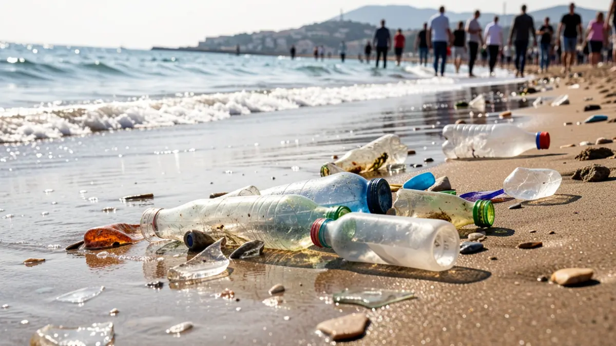 Generic image of plastic waste on a beach.