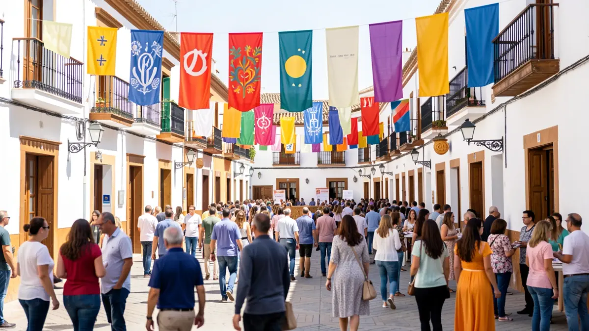 Generic image of a festive Andalusian town square with participating shops.