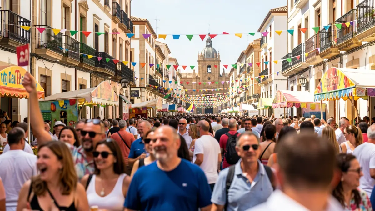 Image of the Malaga Fair in the Historic Center with people celebrating.