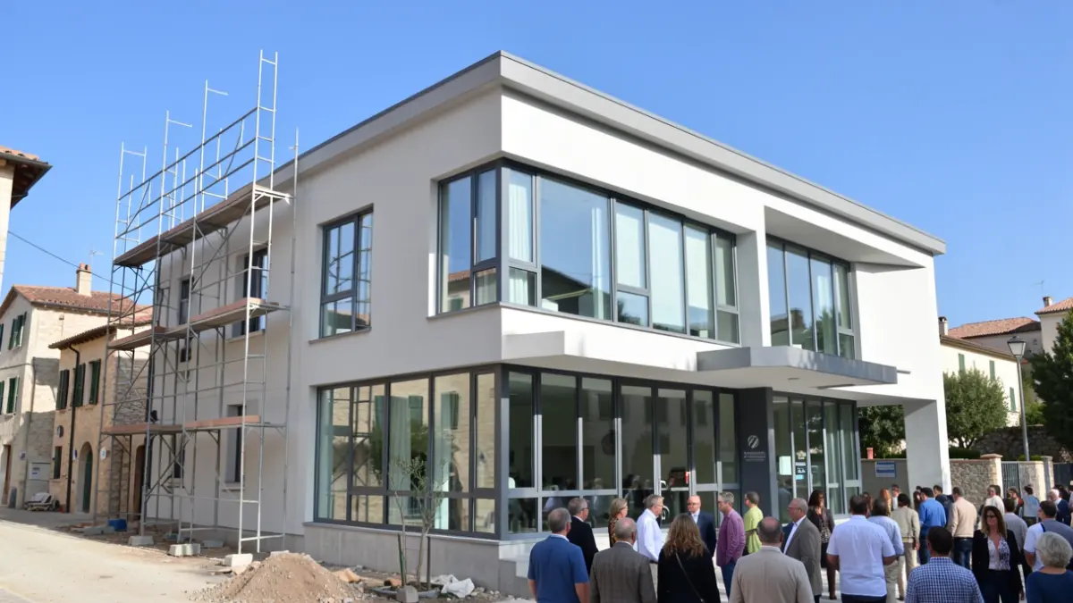 Generic image of a modern health center under construction in Andalusia.