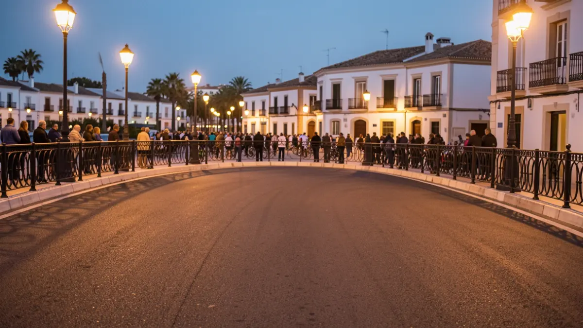 Cycling circuit in La Línea de la Concepción at dusk.