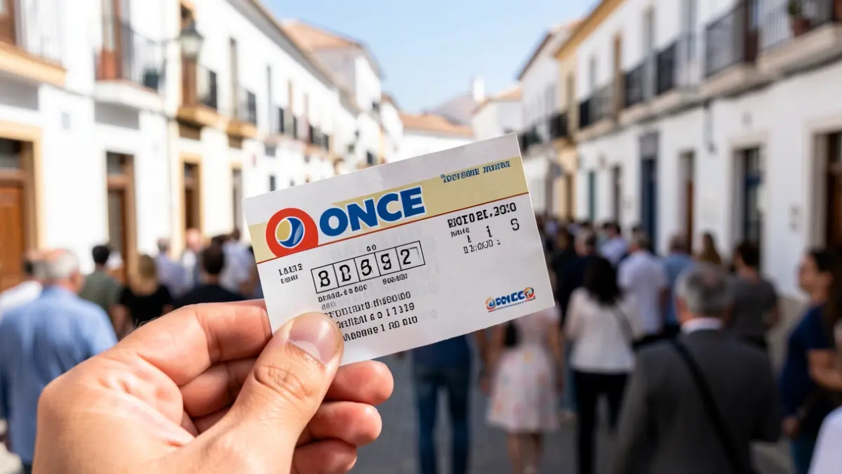 Generic image of a hand holding an ONCE lottery ticket.