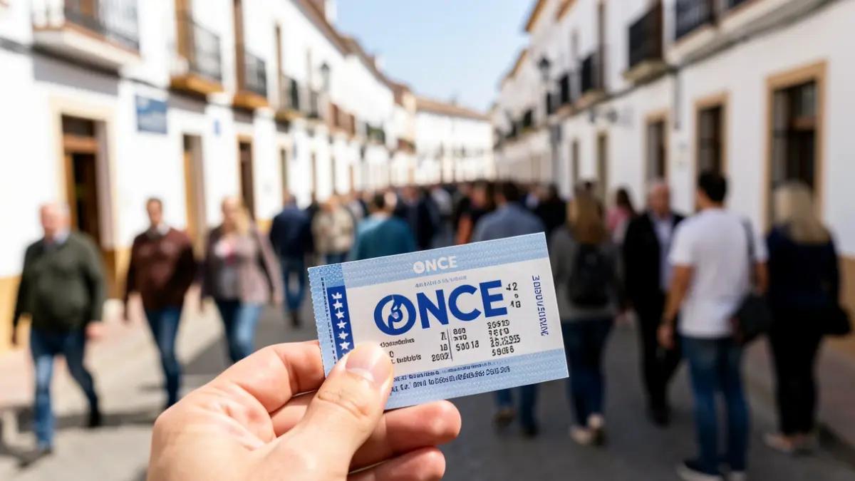 Primer plano de un cupón de la ONCE en Málaga.