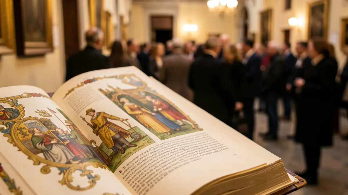 Generic image of an open book with illustrations.