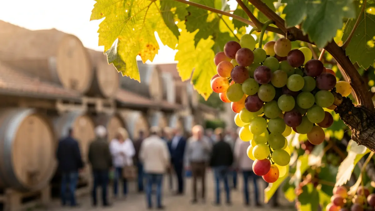 Uvas de moscatel y palomino en la vendimia de la Bodega Cooperativa Unión de Viticultores Chiclaneros.