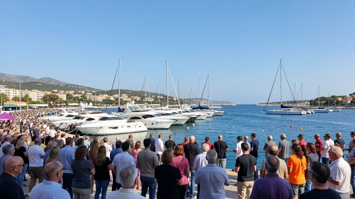 View of Alcaidesa Marina with yachts and the Mediterranean Sea.
