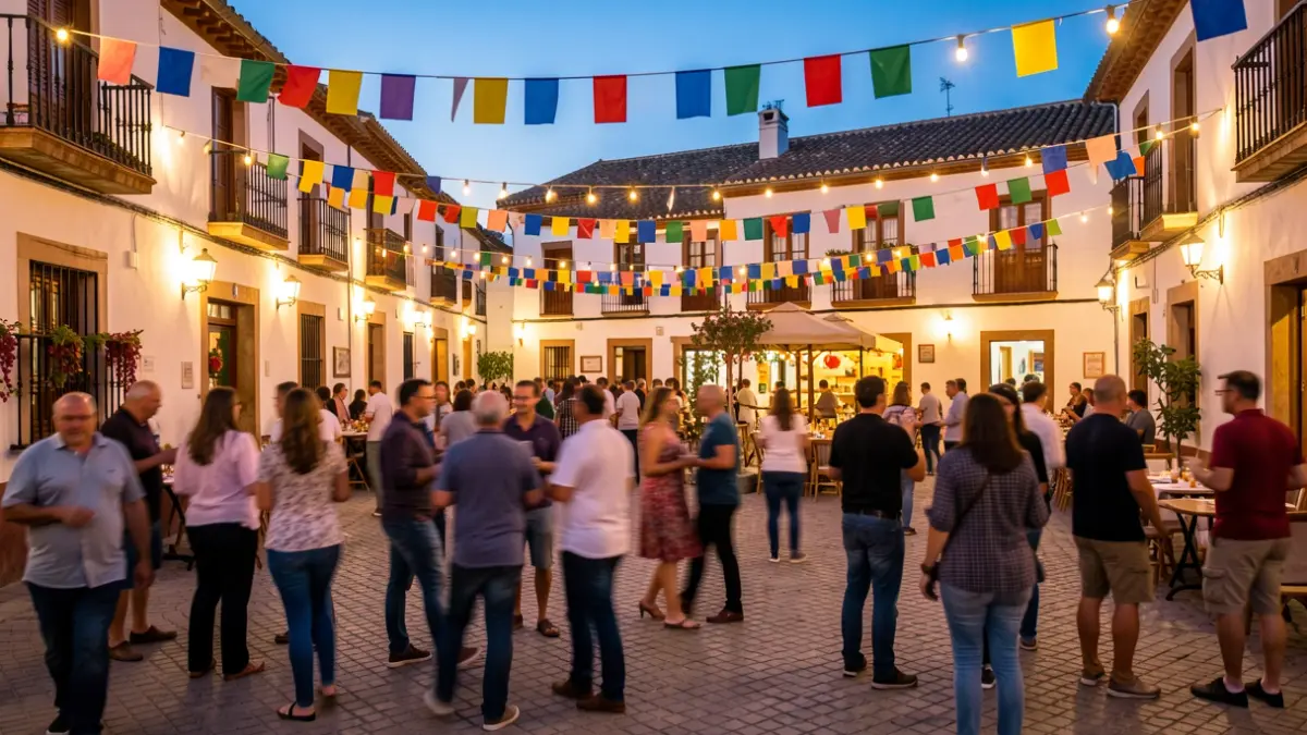 Imagen genérica de una plaza de pueblo andaluz durante sus fiestas.