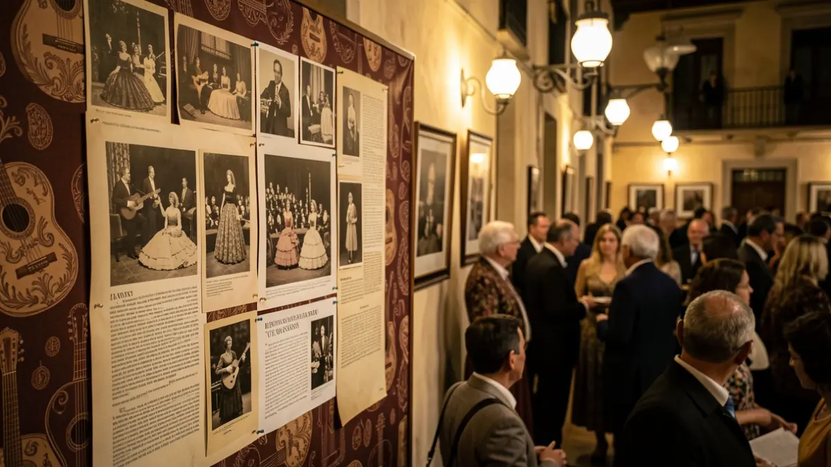 Panel de exposición documental sobre la historia del Concurso Nacional de Tarantas de Linares.