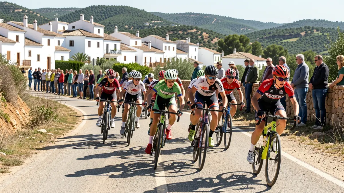 Image of cyclists competing in a stage of the VII Subbética Cycling Challenge.