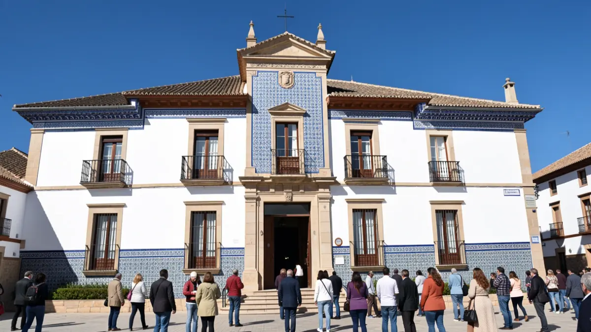 Generic image of an Andalusian town hall with tiled details.