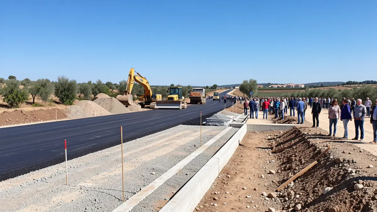 Imagen genérica de obras de construcción de infraestructuras en Andalucía.
