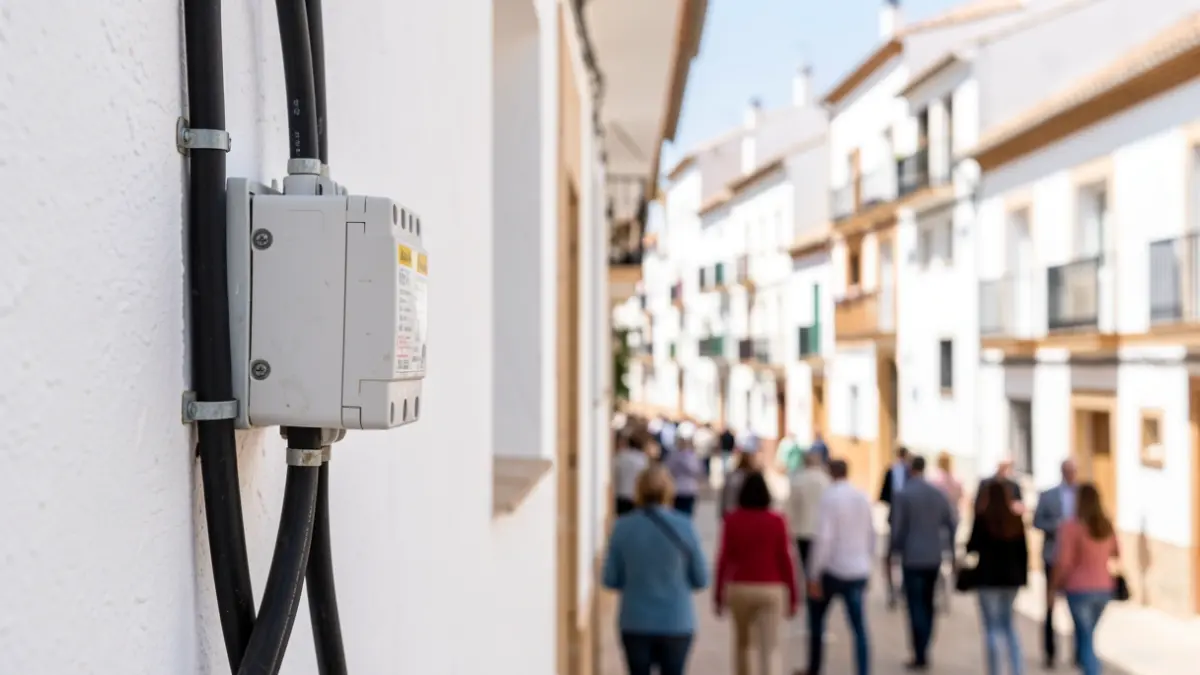 Image of a new electrical installation on a facade in Mijas.