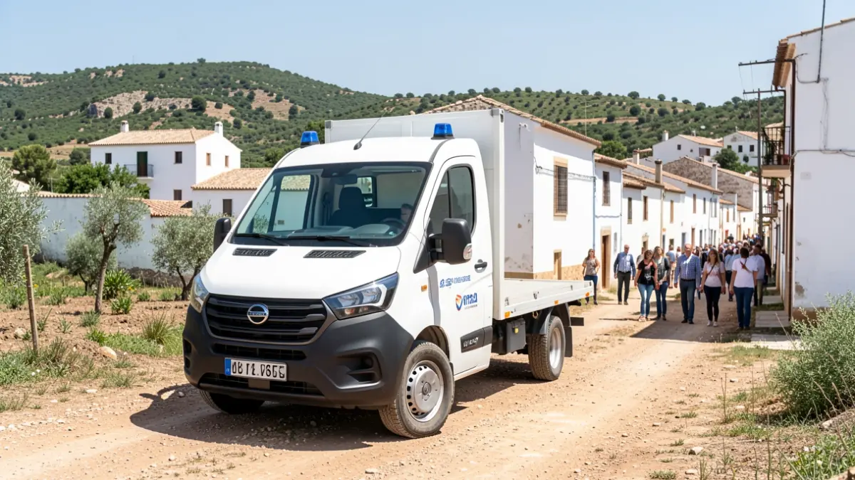 Vehículo municipal nuevo en un pueblo de Andalucía.