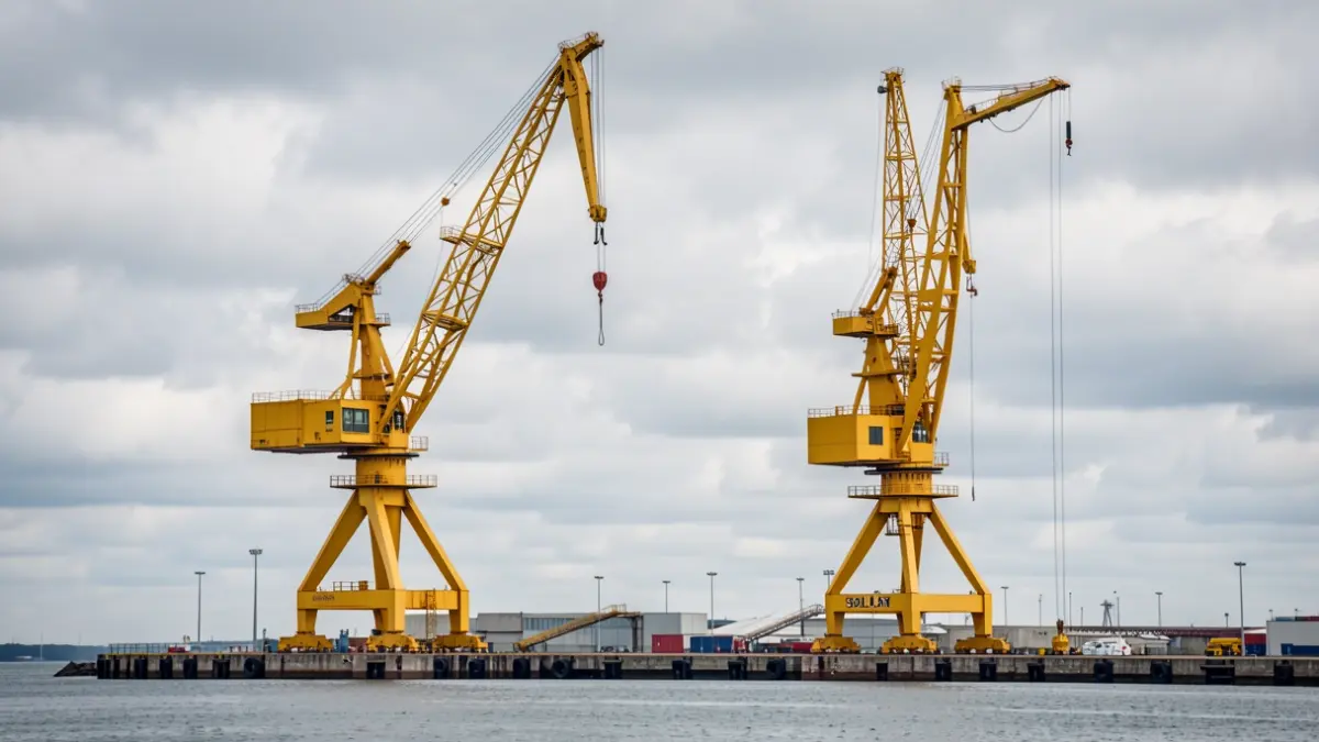 The Samson and Goliath cranes of Navantia in Belfast, known for their capacity to lift large components.