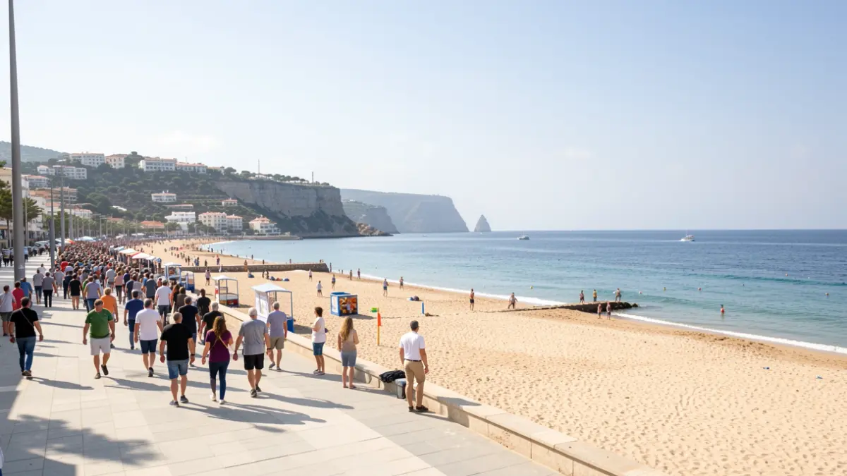 View of Burriana beach in Nerja, the setting for the Media Legua race.