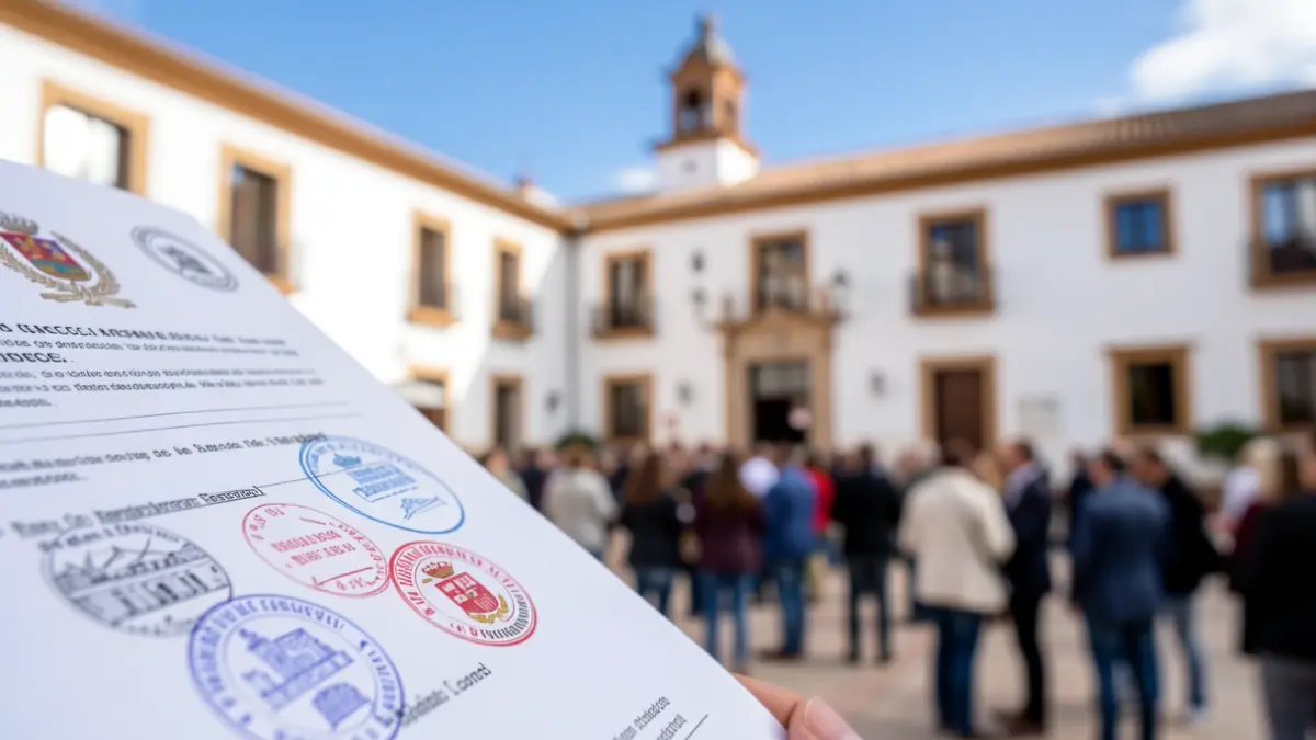 Imagen de un documento oficial de un plan de empleo municipal en Nerja.