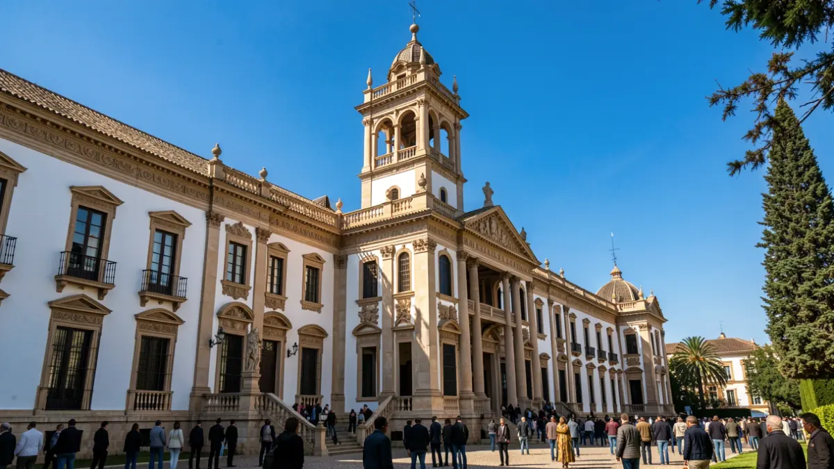 Facade of the Palacio del Rey Chico in Fuente Victoria, Almería.