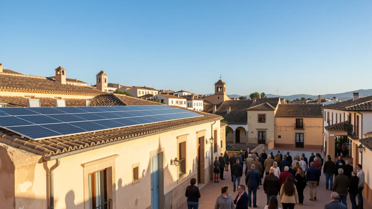 Solar panels on the roof of an Andalusian municipal building.