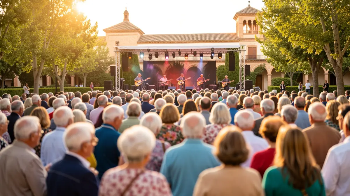 Generic image of an outdoor concert for seniors in Andalusia.