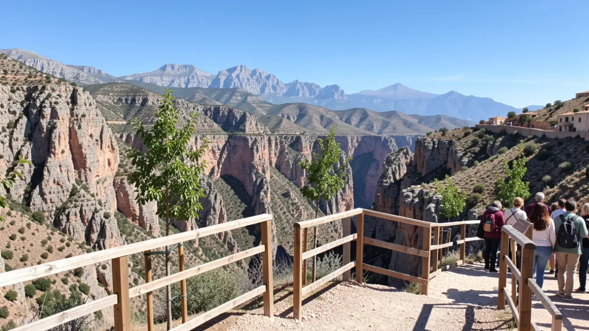 New viewpoint in Pampaneira overlooking the Poqueira Gorge and Sierra Nevada.