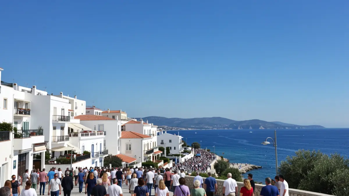 Cielo despejado y soleado sobre Manilva, con el mar Mediterráneo al fondo.