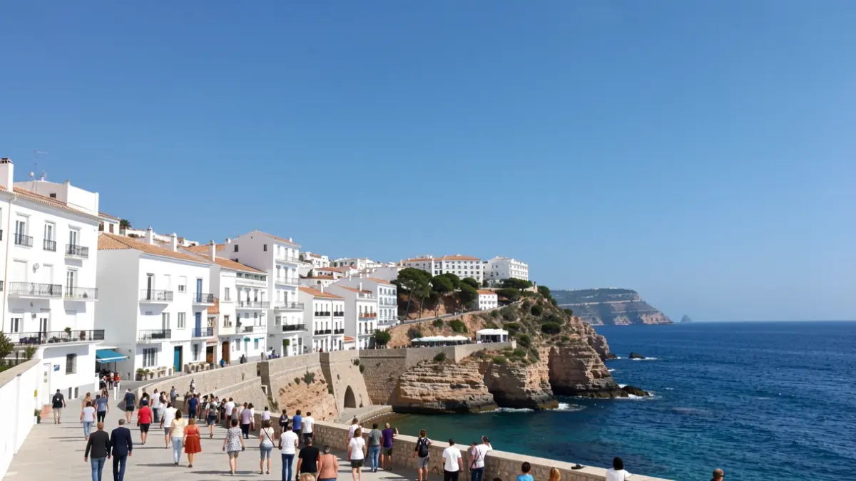Cielo despejado y mar en Nerja.