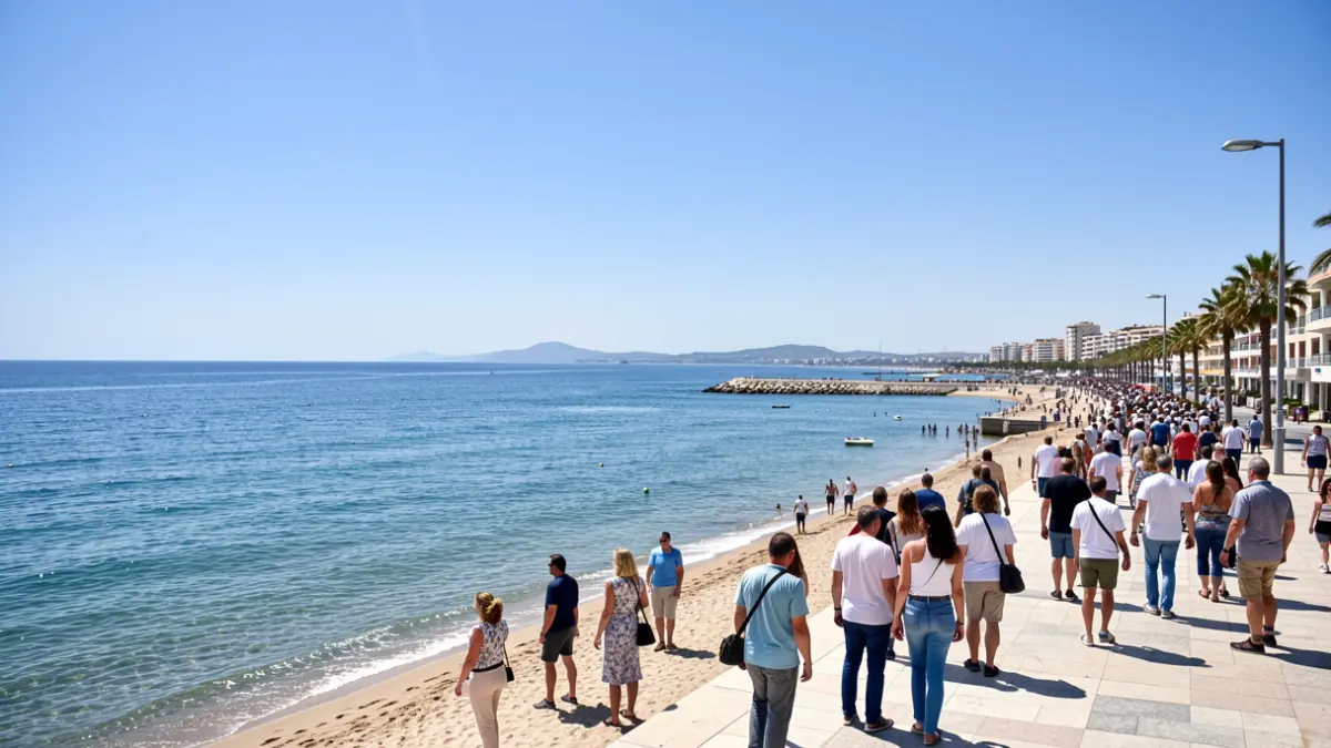 Clear sky and sea in Torremolinos.