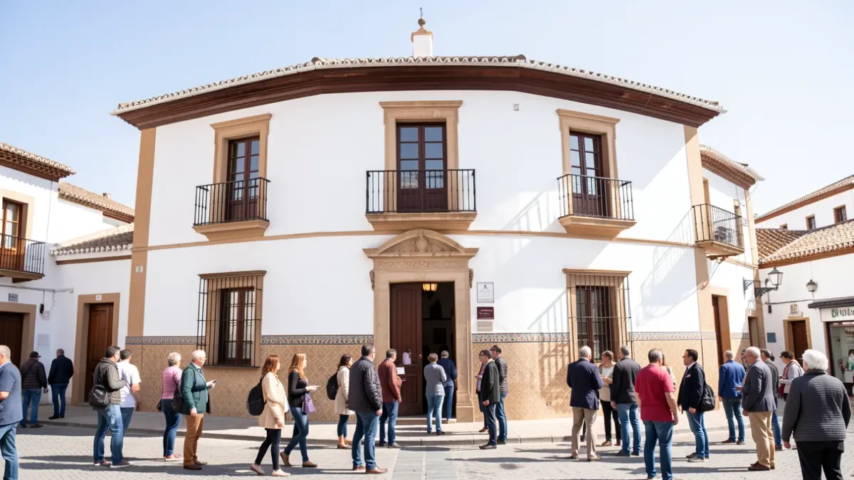 Fachada del edificio municipal Antigua Escuela de Santa Teresa en Priego de Córdoba.