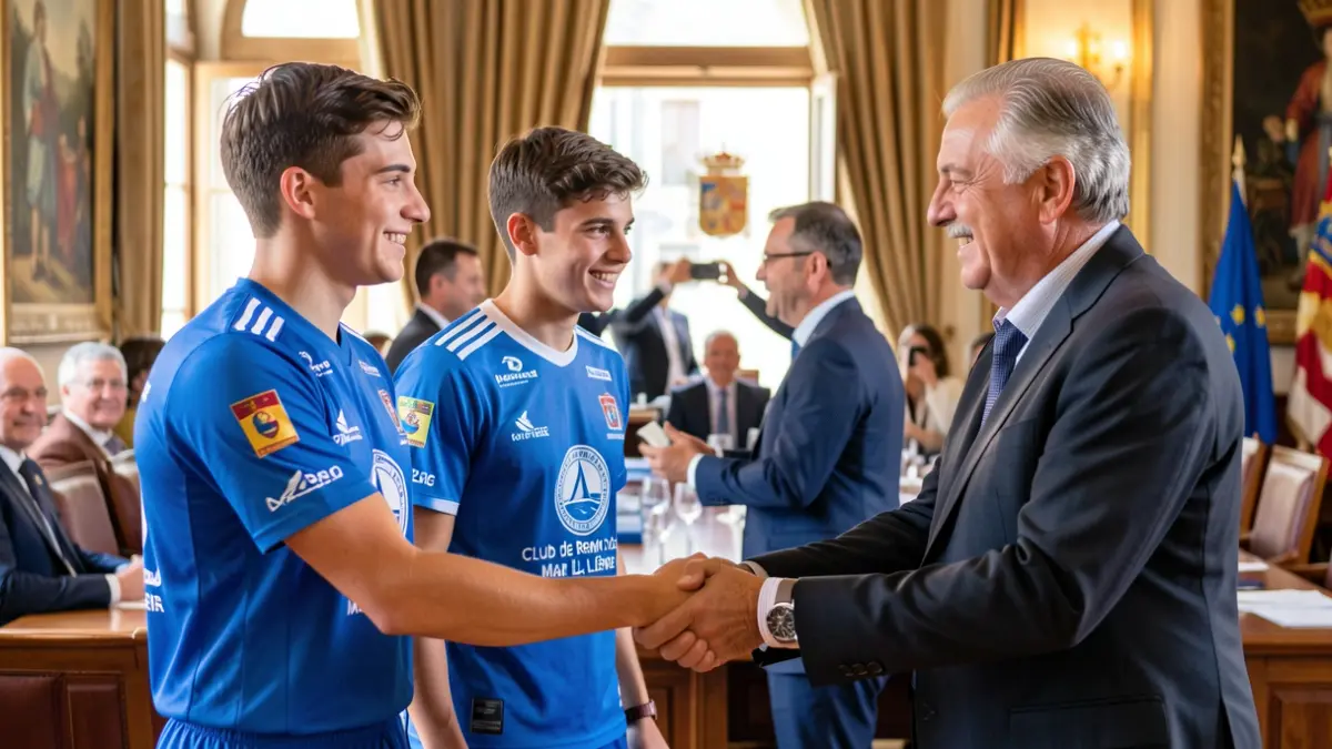 Imagen genérica de una recepción oficial a jóvenes deportistas.