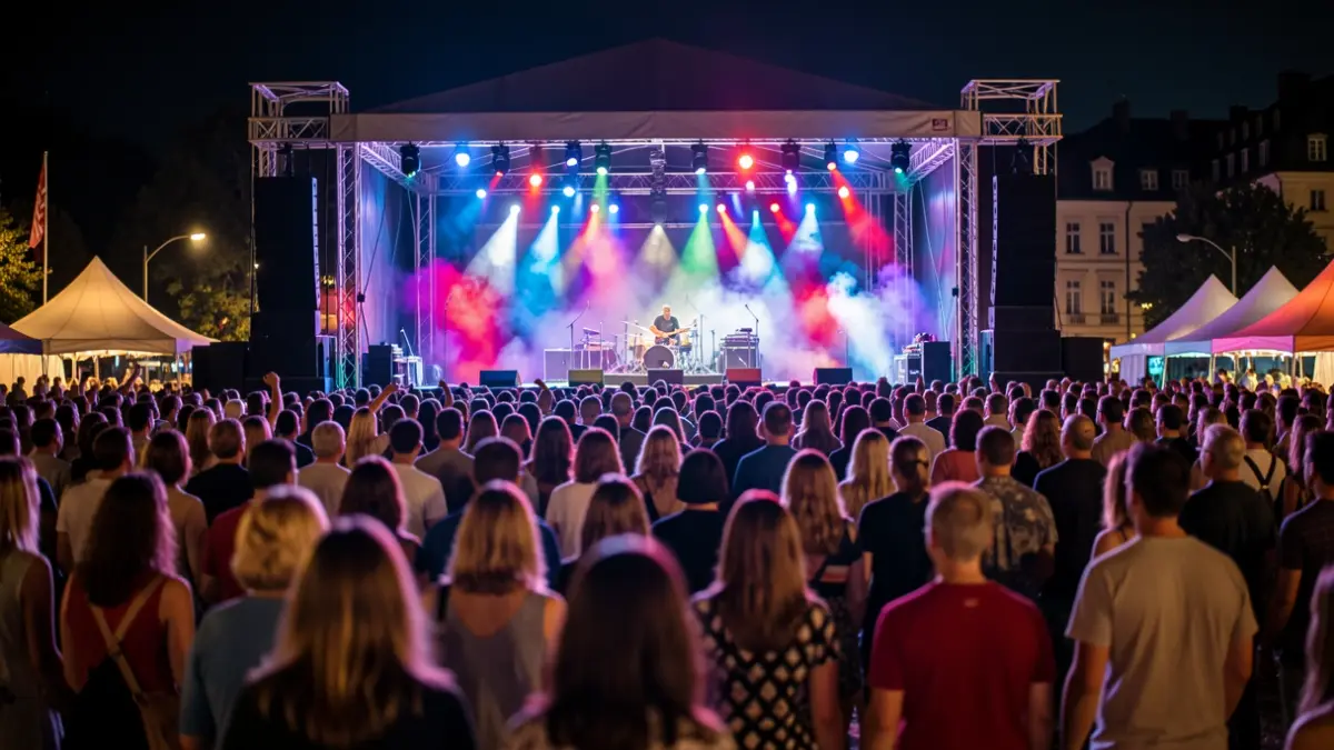 Generic image of an outdoor music festival at night.