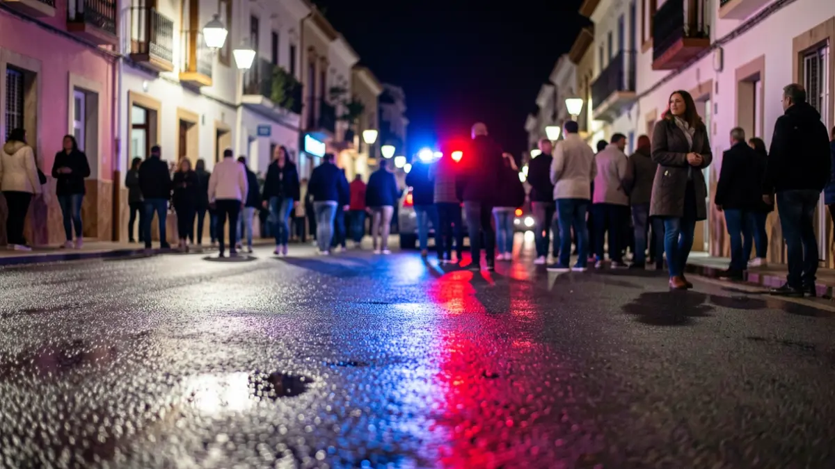 Generic image of police emergency lights reflecting on wet asphalt at night.