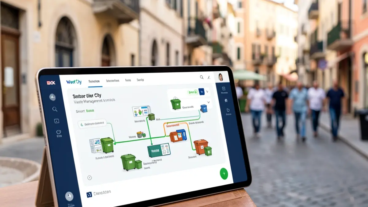 User interface for urban waste management with artificial intelligence.