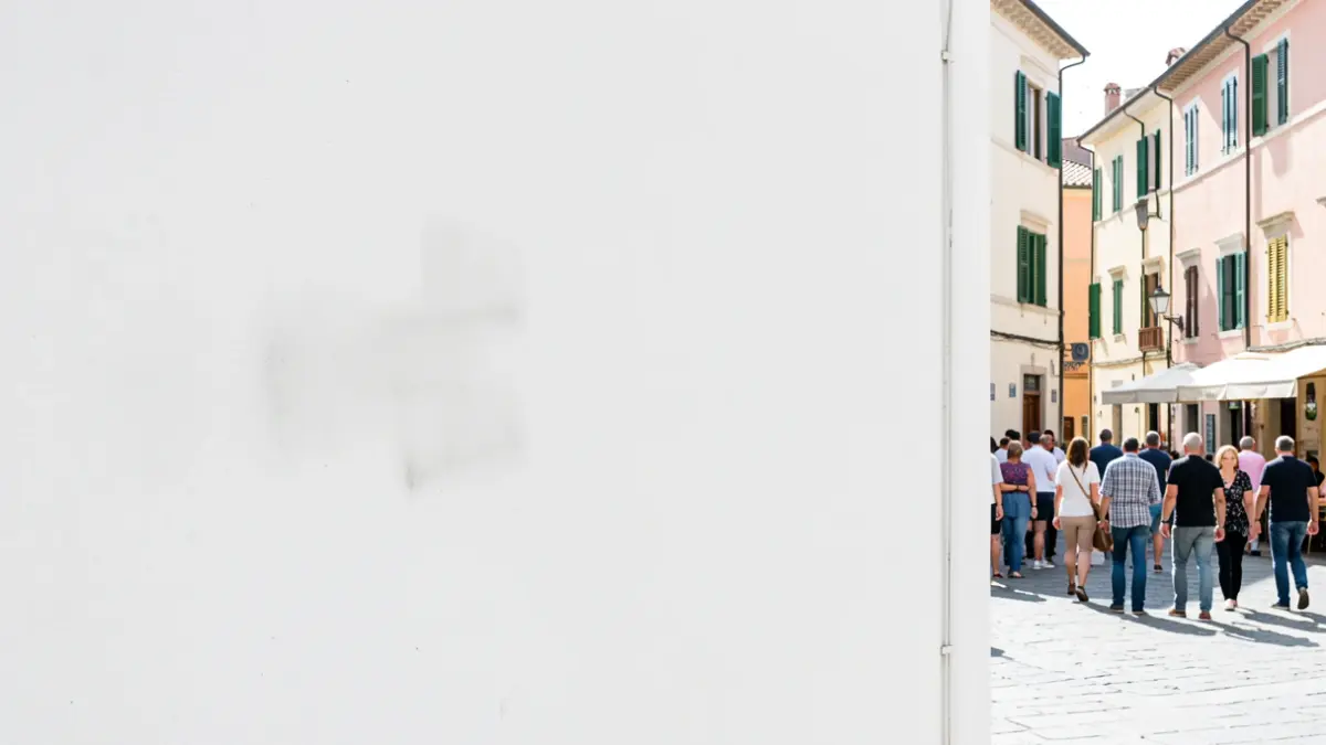 Imagen genérica de una pared limpia en una plaza de ciudad mediterránea.