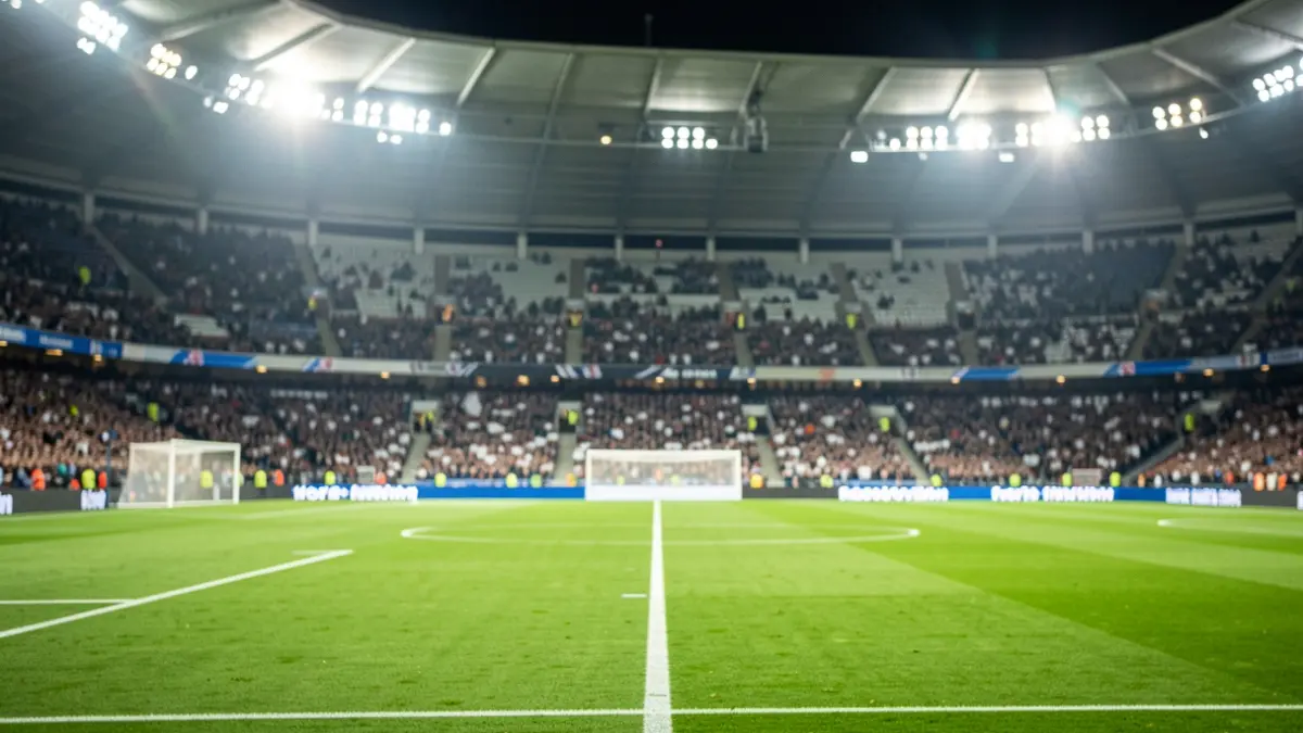Generic image of a football stadium with marked grass and empty stands.