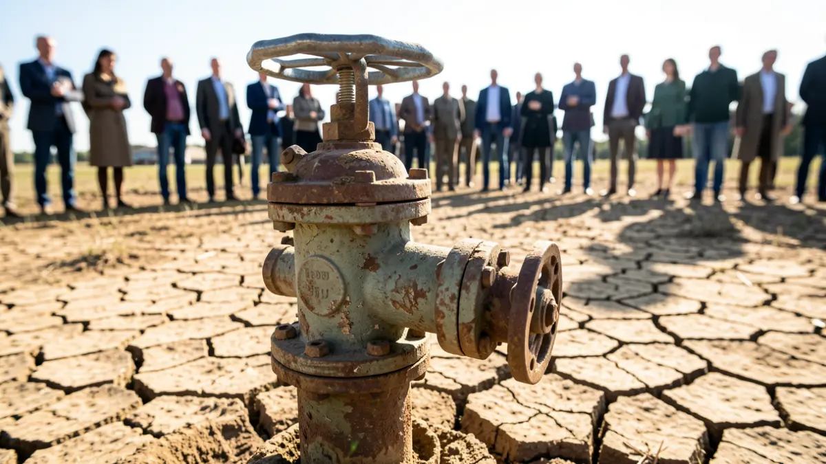 Broken water pump in a drought-stricken environment.