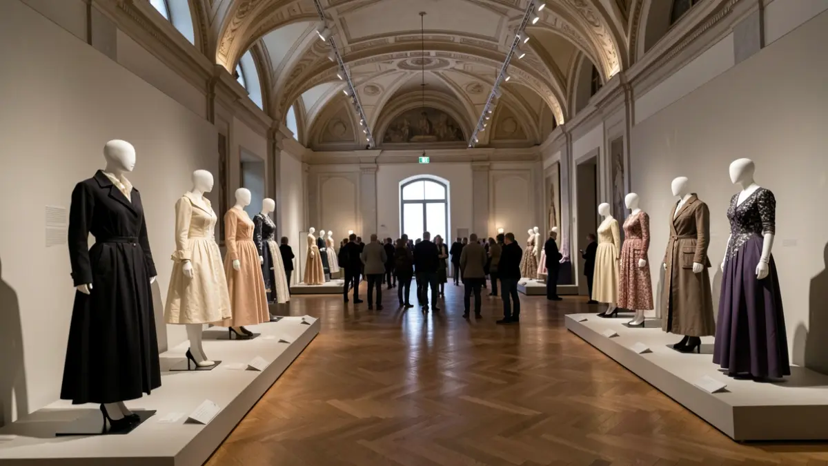 Interior del Museo Cruz Herrera con trajes de alta costura expuestos.