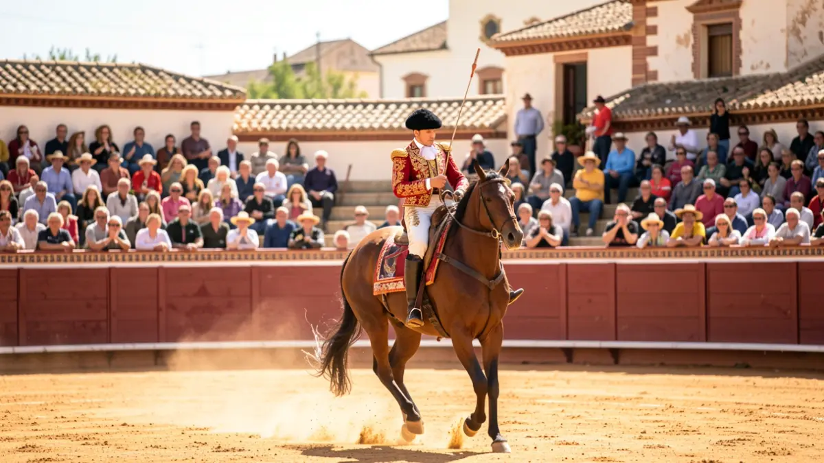Bullfighting arena in Andalusia during a rejoneo afternoon.