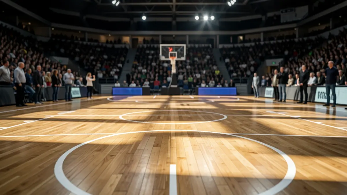 Imagen genérica de una cancha de baloncesto vacía.