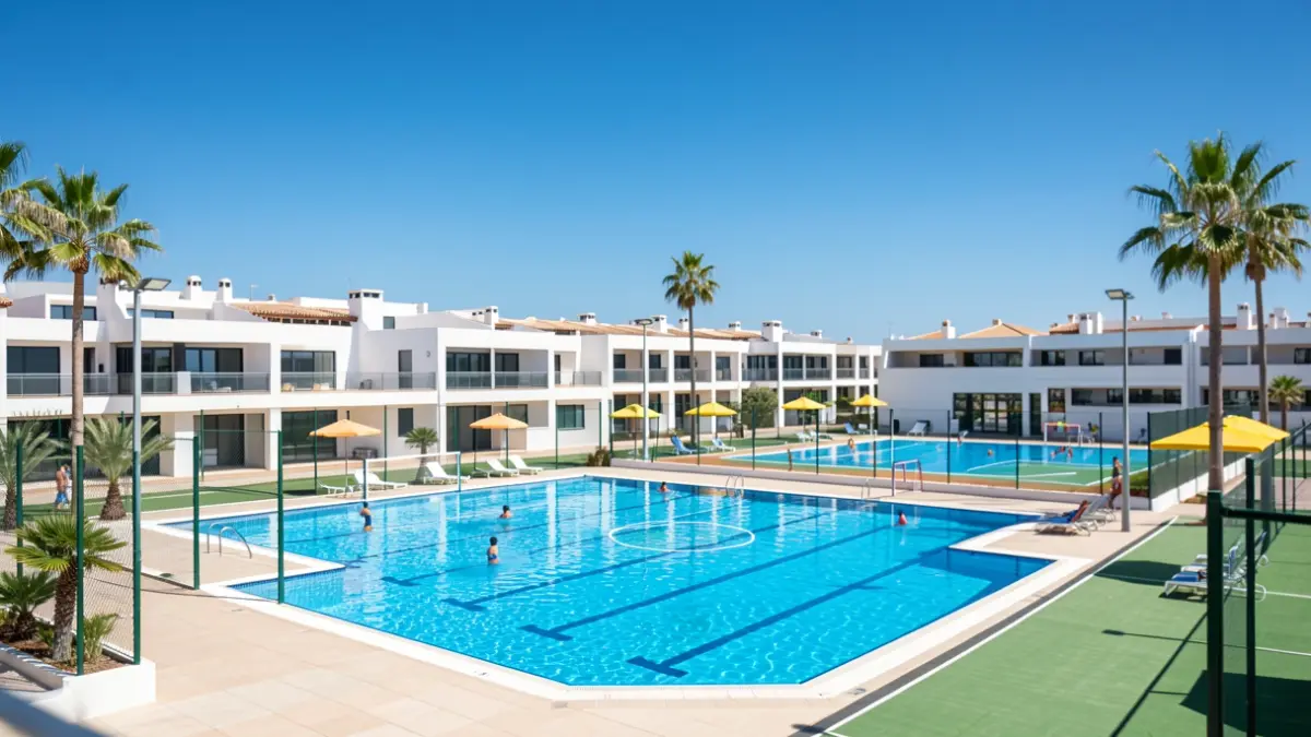 Instalaciones deportivas del complejo de piscinas Virgen del Carmen I y II en Torremolinos.