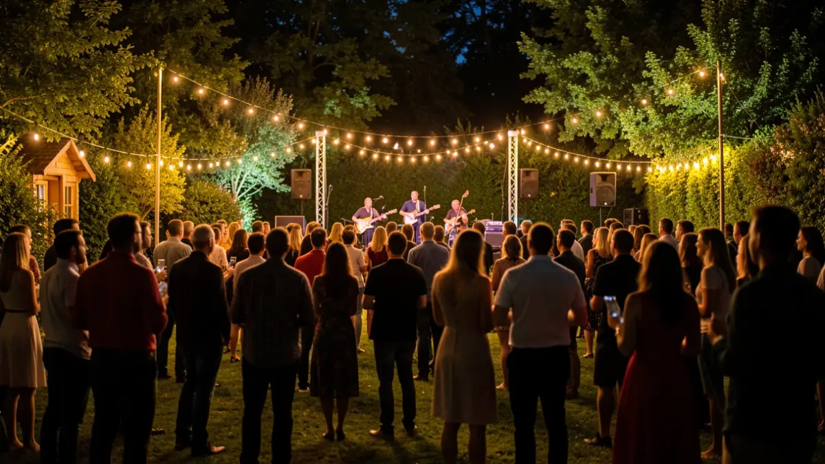 Generic image of an outdoor youth festival with a crowd enjoying music.
