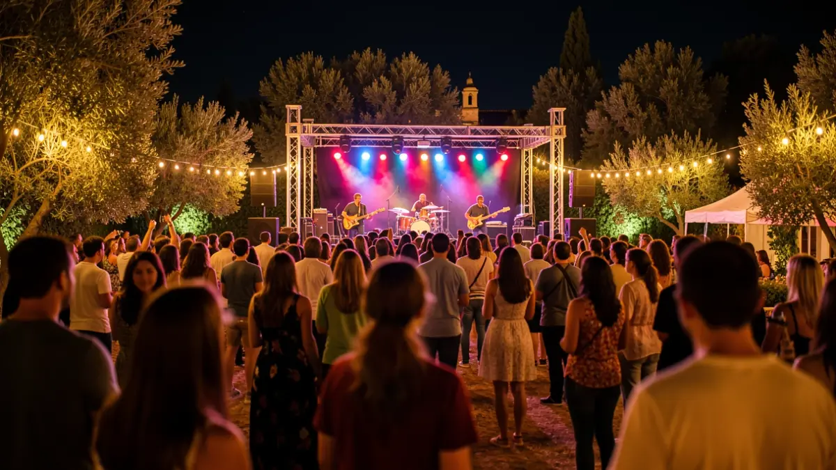 Generic image of an outdoor concert at night in Andalucía.