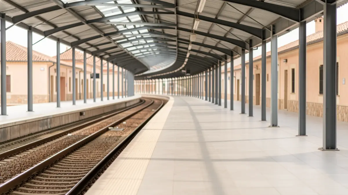 Imagen genérica de un andén de tren vacío en Andalucía.