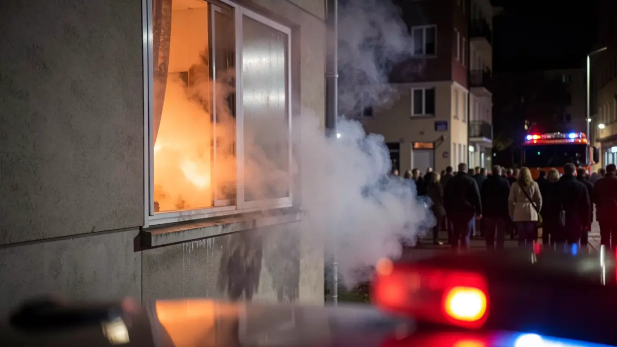 Imagen de humo saliendo de la ventana de un bajo en Córdoba por un incendio.