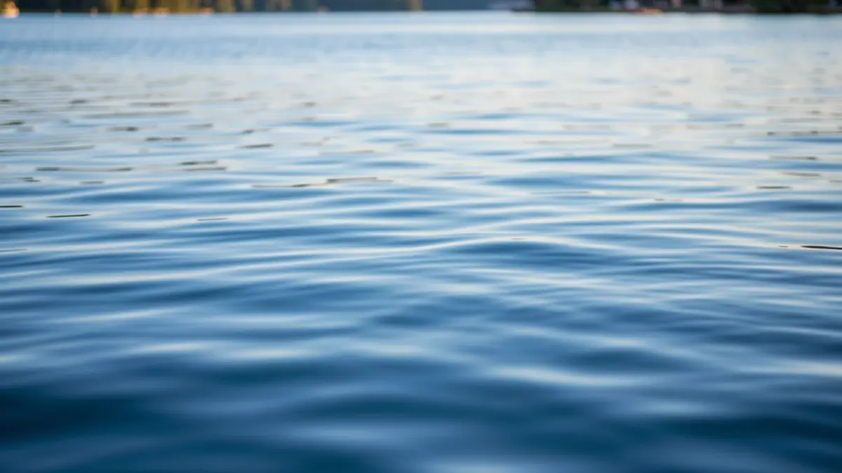 Imagen genérica de agua tranquila con luz tenue.