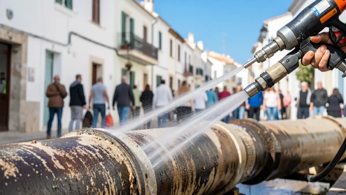 Image of sewer cleaning in Villa del Río.