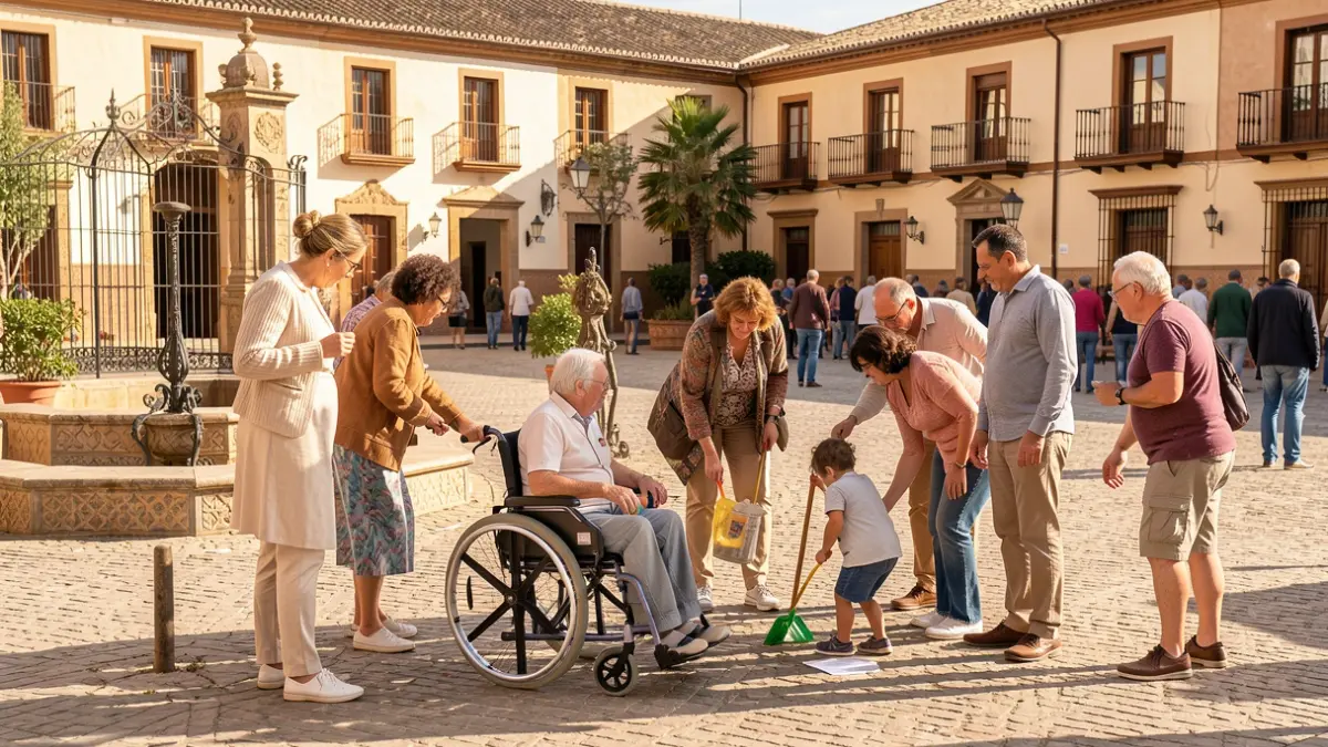 Image of diverse people participating in an inclusive scavenger hunt in Alcalá la Real.