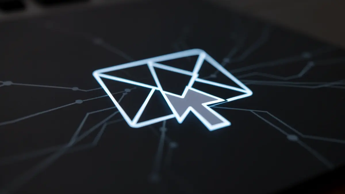 Imagen genérica de un cursor de ratón sobre un icono de correo electrónico, simbolizando una alerta digital.